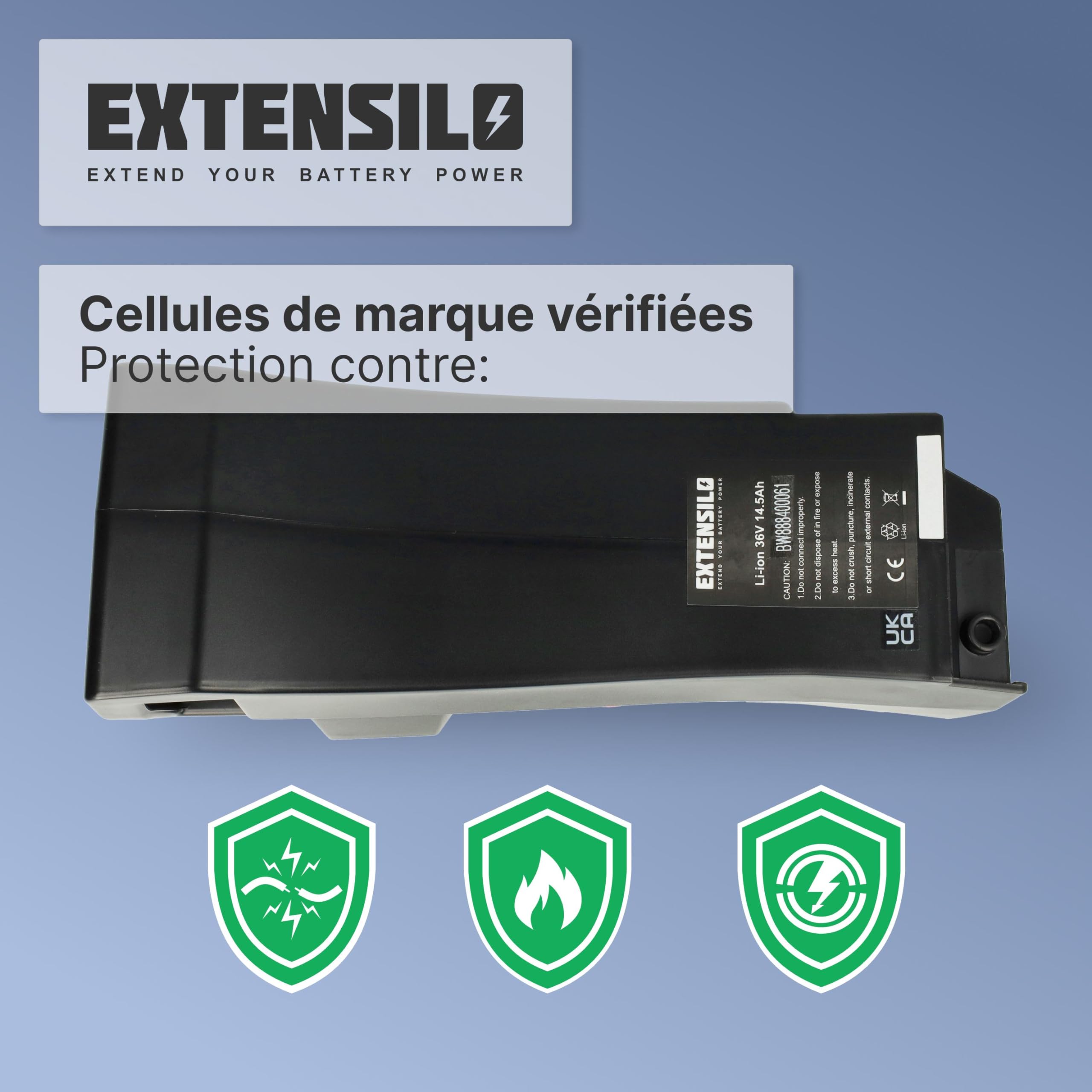 Batterie Compatible avec Kalkhoff Pro Connect i8 HS 8-G Nexus vélo électrique (14,5Ah, 36V, Li-ION) - Noir