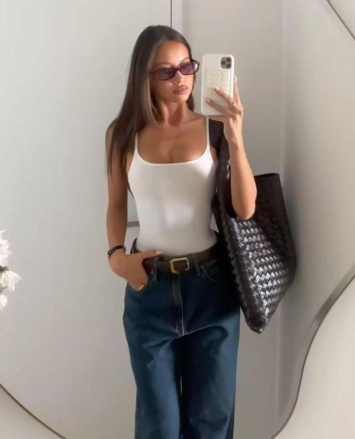 Avidlove Tank Top Bodysuit for Women Square Neck Double Lined Body Suits One Piece Thong Basic Summer Cami Tops - Image 8