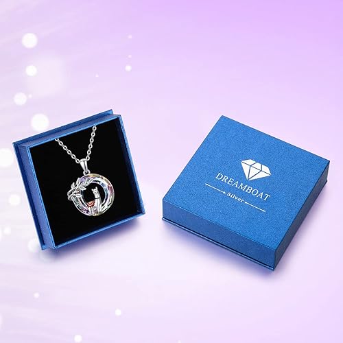 Miniatura 7 de Dreamboat Alpaca Pendant Necklace Llama Necklaces Sterling Silver Crystal Heart Necklaces for Women Mama Necklace Animal Necklace Mother Daughter