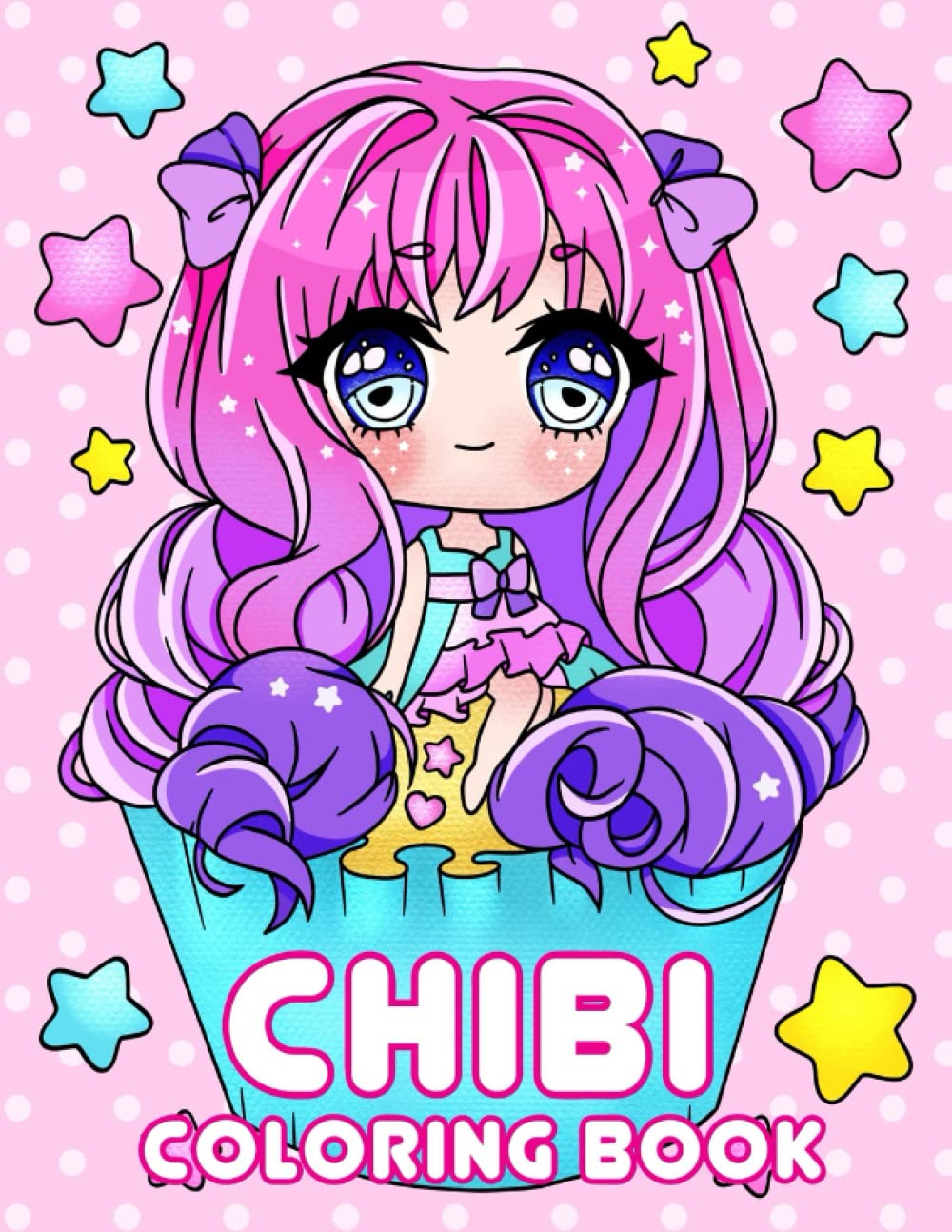 Chibi Coloring Book: Cute Anime Kawaii Girl Characters In Adorable Scenes For Adults And Kids