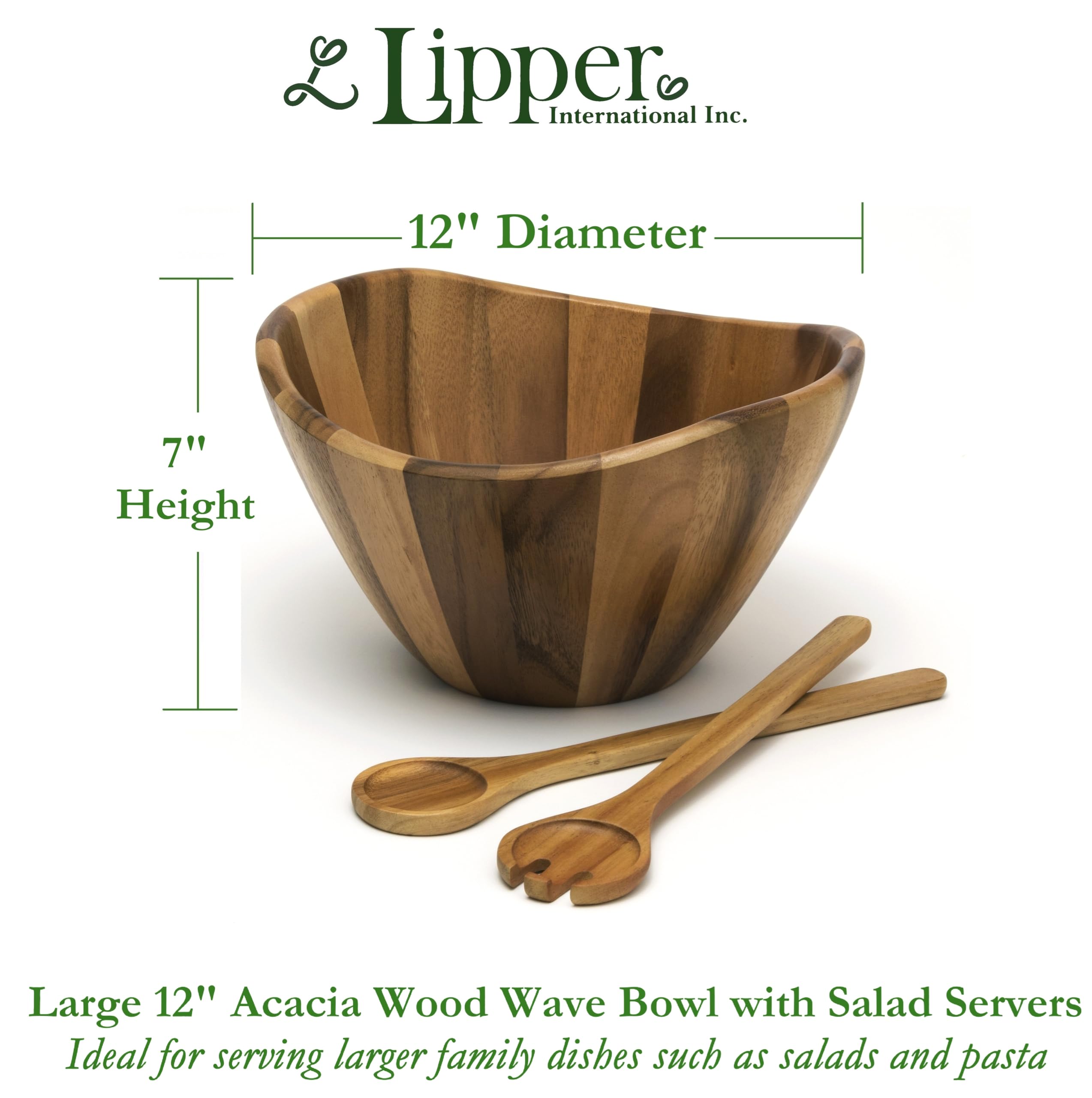 Amazon.com | Lipper International Acacia Large Wave Bowl with