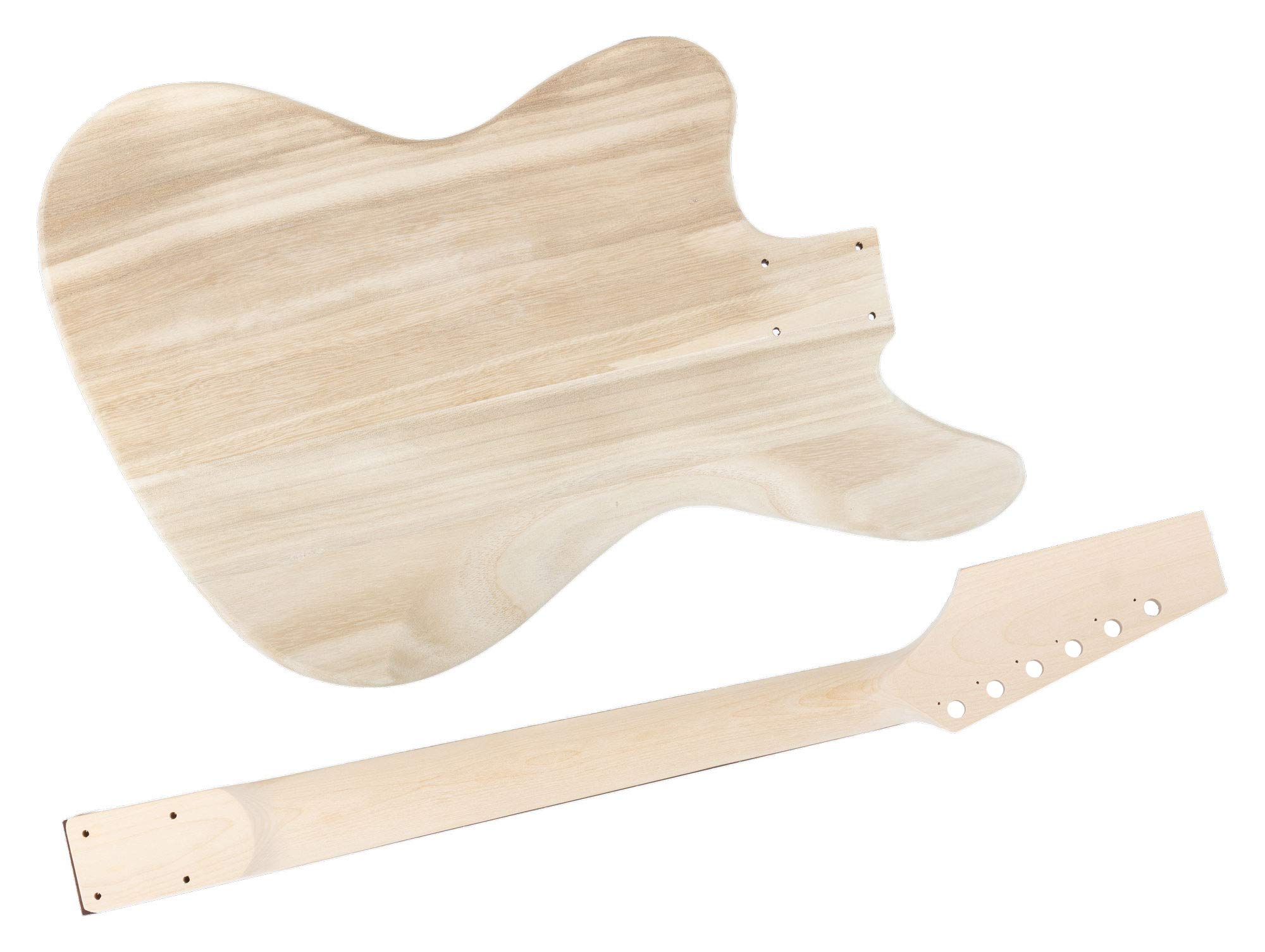 Rocktile Kit chitarra elettrica JAG-style solidbody DIY: tastiera palissandro, manico acero avvitato, corpo paulownia, 2 pickup Single-Coil, battipenna effetto tartaruga
