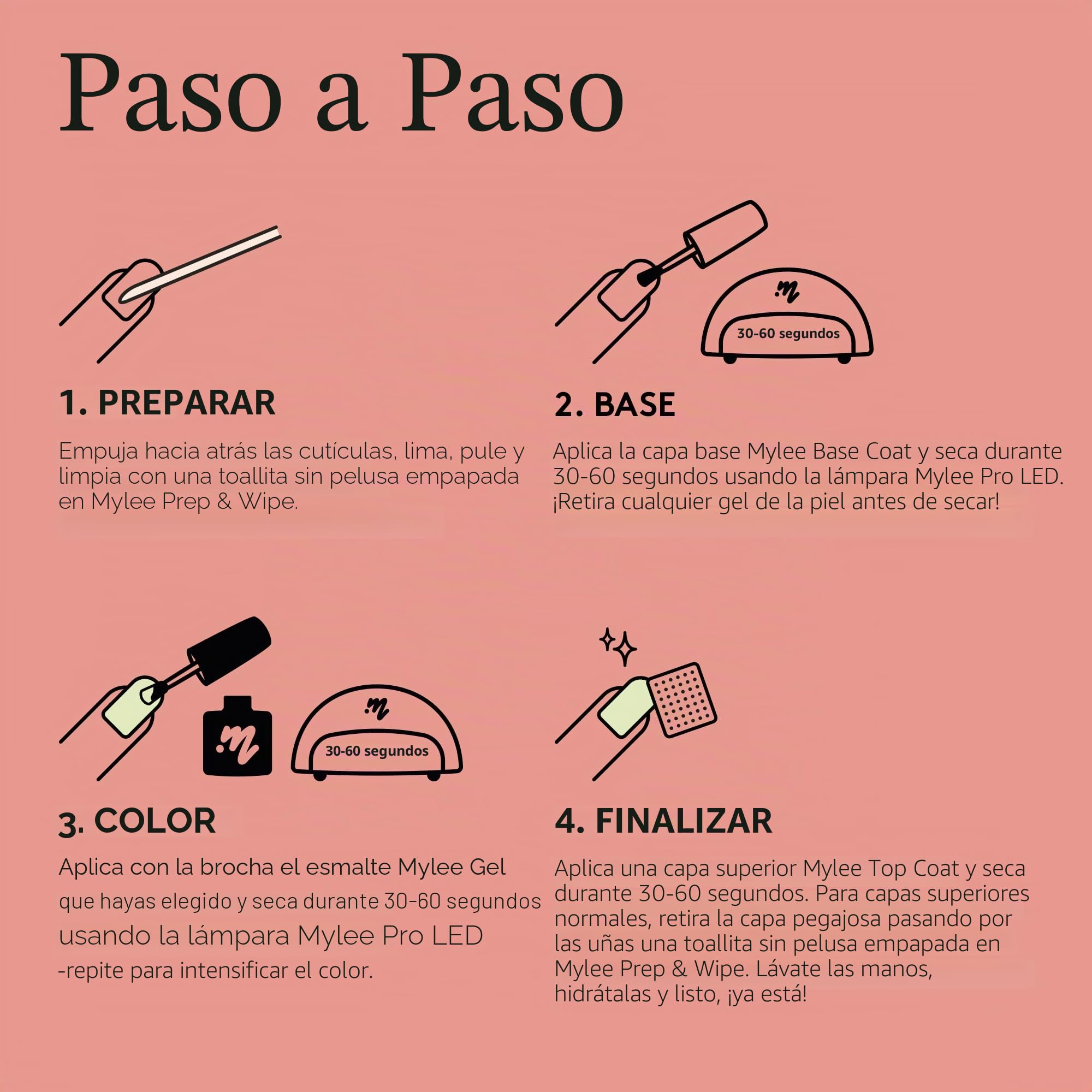 Mylee Juego de 3 esmaltes de uñas de gel – 3 x 10 ml – UV/LED SoakOff Nail Art Manicura Pedicura Salón y uso doméstico – Larga duración, mate y no se limpia + capa base, fácil de aplicar, sin astillas
