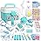 Anpro 46Pcs Medical Toy Kids Doctor Pretend Play Kit, Pretend Play Set with Stethoscope for Kids Doctor Role Costume Dress-Up, Birthday Gifts
