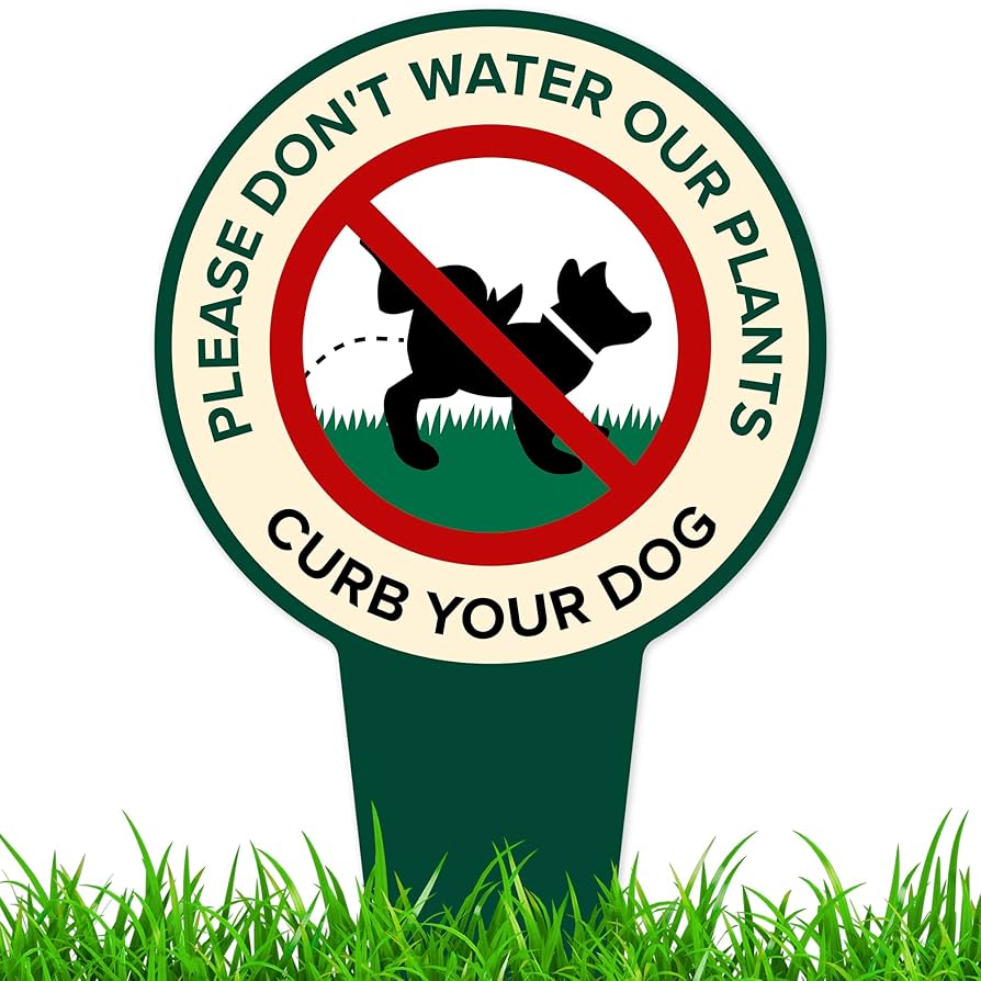 Buy Small Discreet Please Do Not Let Your Dog Pee On The Plants And 1ft Steel Post Mounted To Place In Your Lawn Or Garden