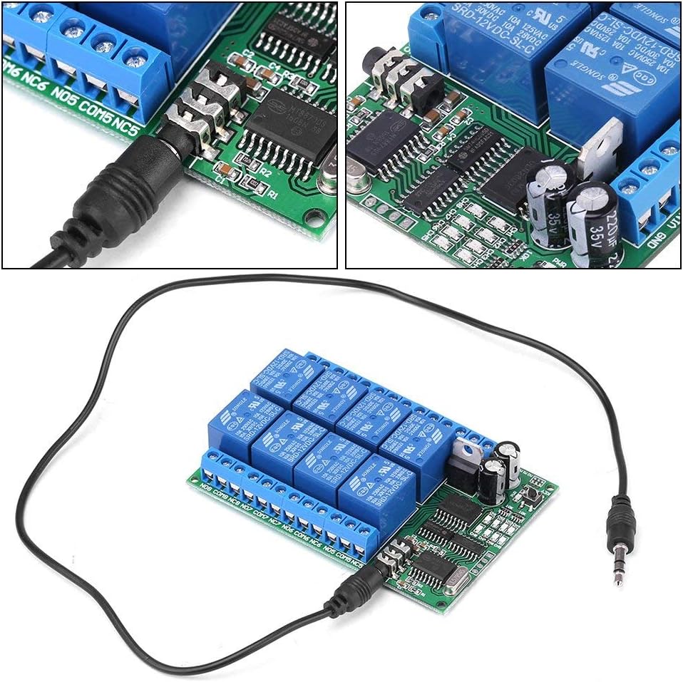 Fdit Relay Phone Voice Decoder Remote Controller Switch Module DC 12V 8CH DTMF Power Converters 94 * 62 * 18mm/3.7 * 2.44 * 0.7in