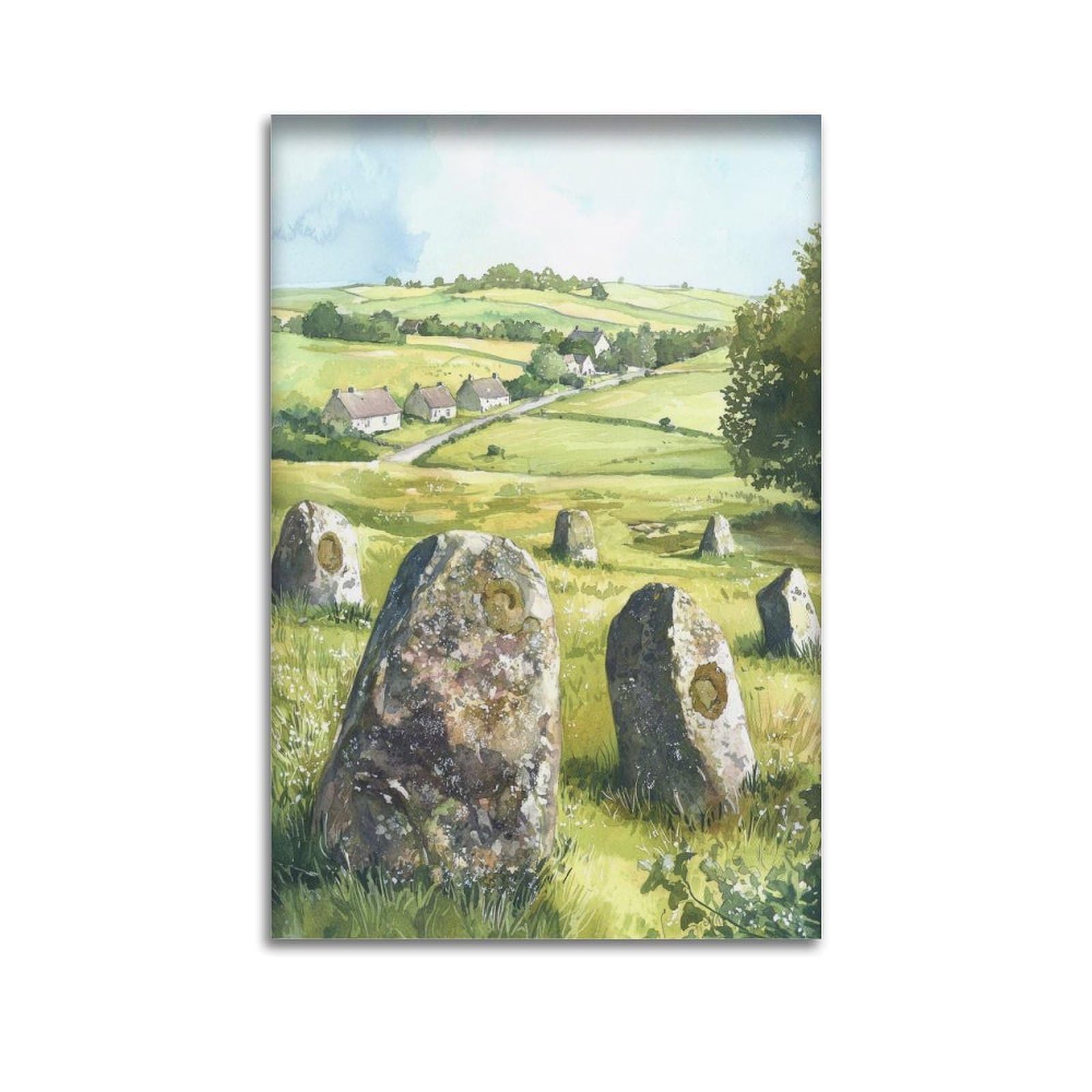 xiaoxiaoshen Avebury Stone Circle Wiltshire Ancient Britain Landscape Gift for UK Heritage And Canvas Poster Wall Art Prints Room Aesthetic Murals Bedroom And Living Decorations 20x30inch(50x75cm)