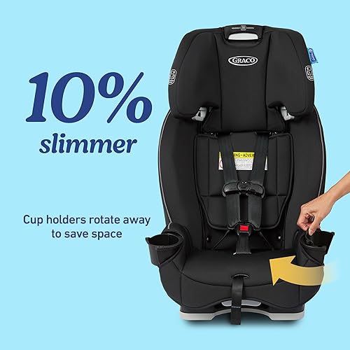 Miniatura 4 de Graco Slimfit - Asiento convertible 3 en 1 para automóvil  Diseño delgado y cómodo que ahorra espacio en tu asiento trasero, Darcie