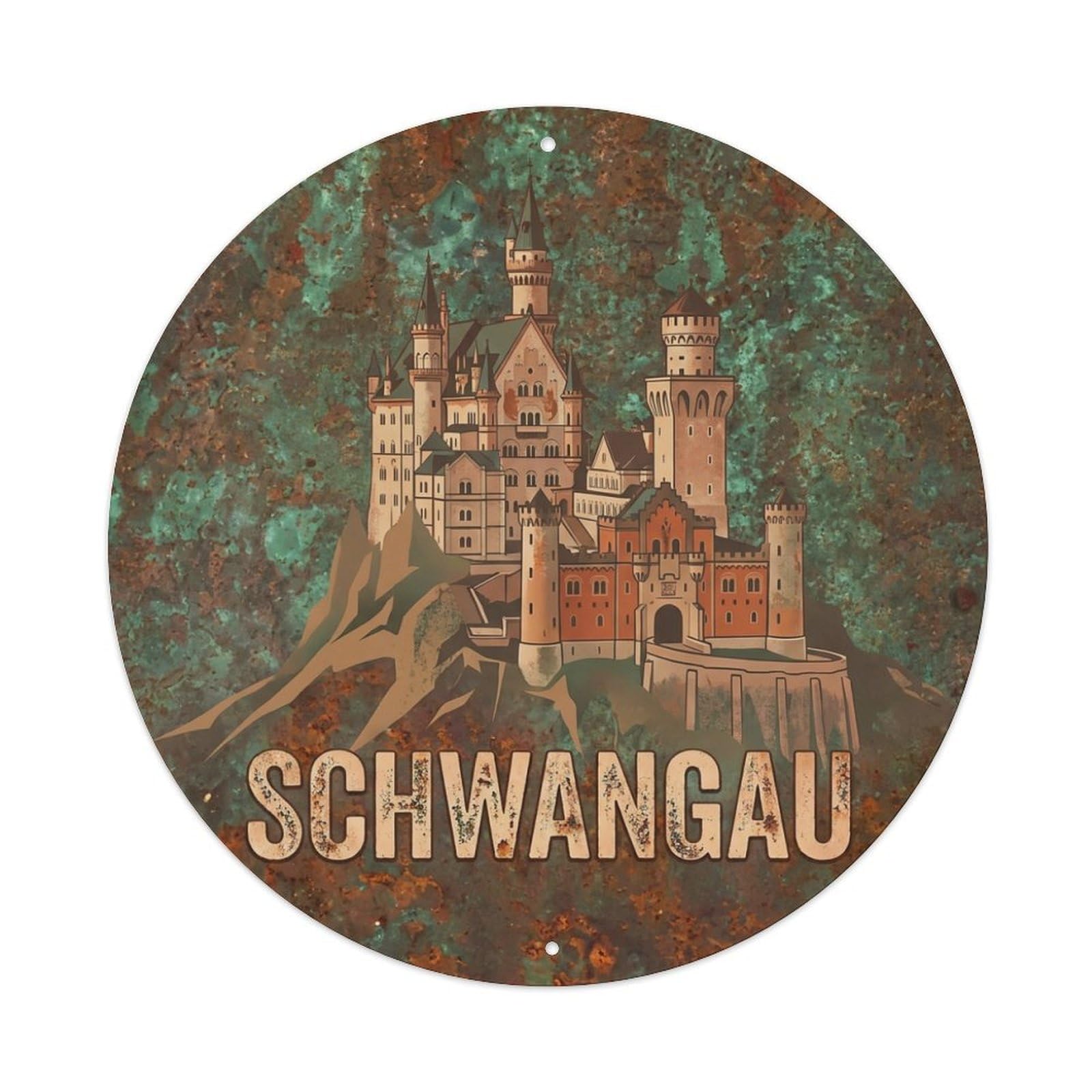 Galvaxio Style Germany Retro Travel Schwangau Metal Tin Sign