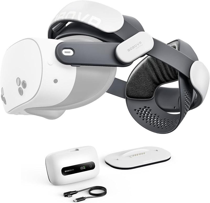 BOBOVR M3 Pro+ Battery Head Strap Compatible with Meta Quest 3S and Quest 3, Includes BM60 Battery and Fast Charging Dock, Dual-Mode VR Strap, Reduced Face Pressure, Stable Fit for Active Play | Includes BM60 Battery and Fast Charging Dock, Dual-Mode VR Strap, Reduced Face Pressure, Stable Fit for Active Play