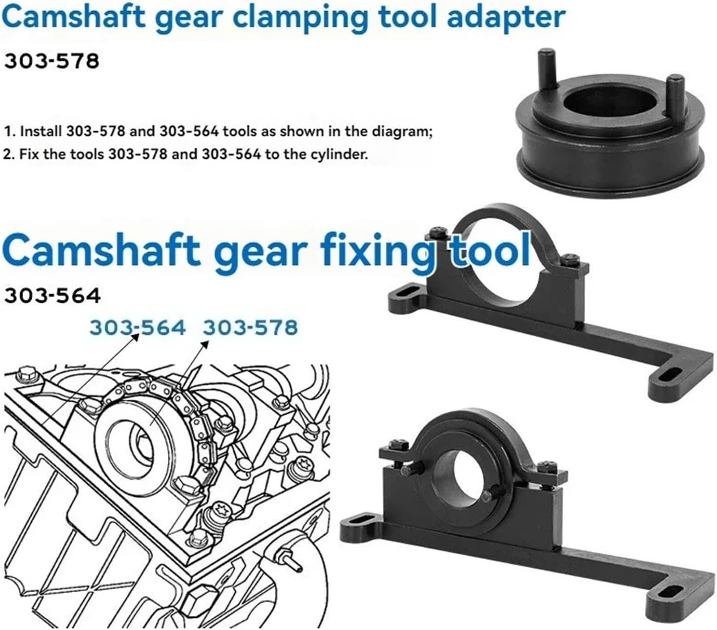 Engine Timing Special Tool Set Compatible with Land Rover Discovery 3 Discover 4 4.0L V6 Gasoline 406PN 396PN