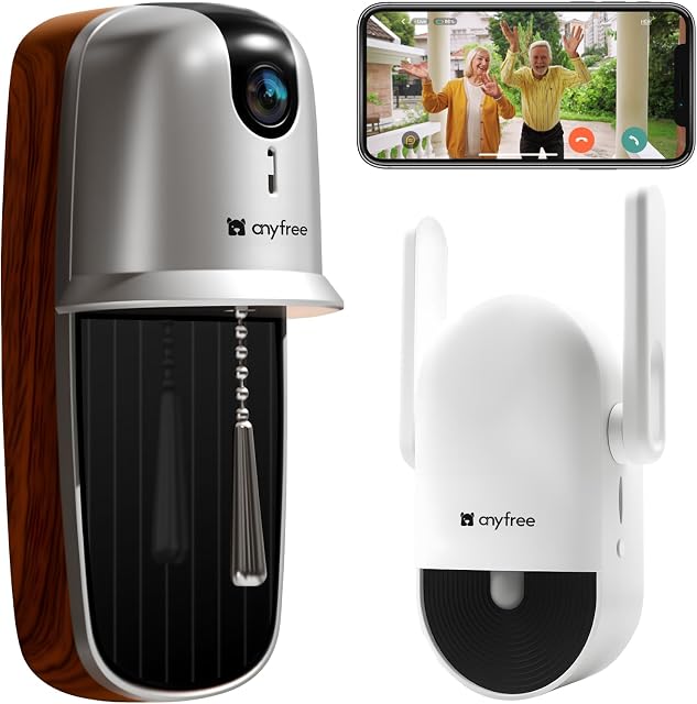 anyfree 2026 Newly Video Doorbell Camera Wireless, AI Motion Detection, Wireless Long Range Signal, HDR Ultra-Clear 2.4g & 5g Video Doorbells Camera with Chime,Solar Extends Battery Life