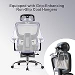LarkLeaves chaise de bureau avec repose-pieds, chaise ergonomique 3D Appuie-tête, chaise d'ordinateur avec dossier réglable & 3D Accoudoir, Chaise de jeu avec Support Lombaire adaptatif, dossier Mesh & Coussin noir
