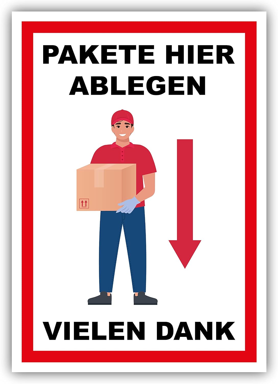 „Pakete Hier Ablegen“ Aufkleber – 30 X 21 Cm, Vinyl, Witterungsbeständig, Made In Germany
