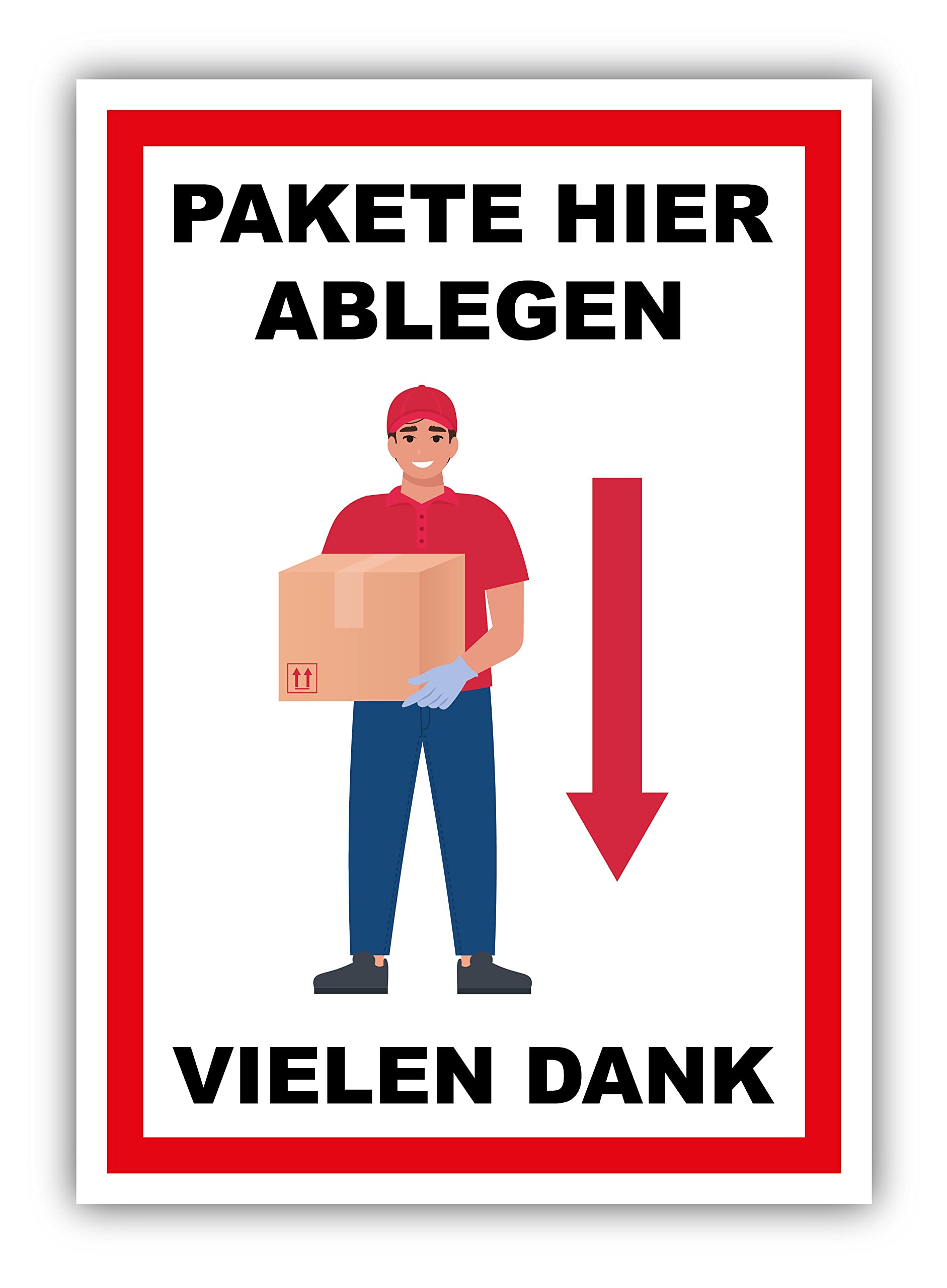 „Pakete Hier Ablegen“ Aufkleber – 30 X 21 Cm, Vinyl, Witterungsbeständig, Made In Germany