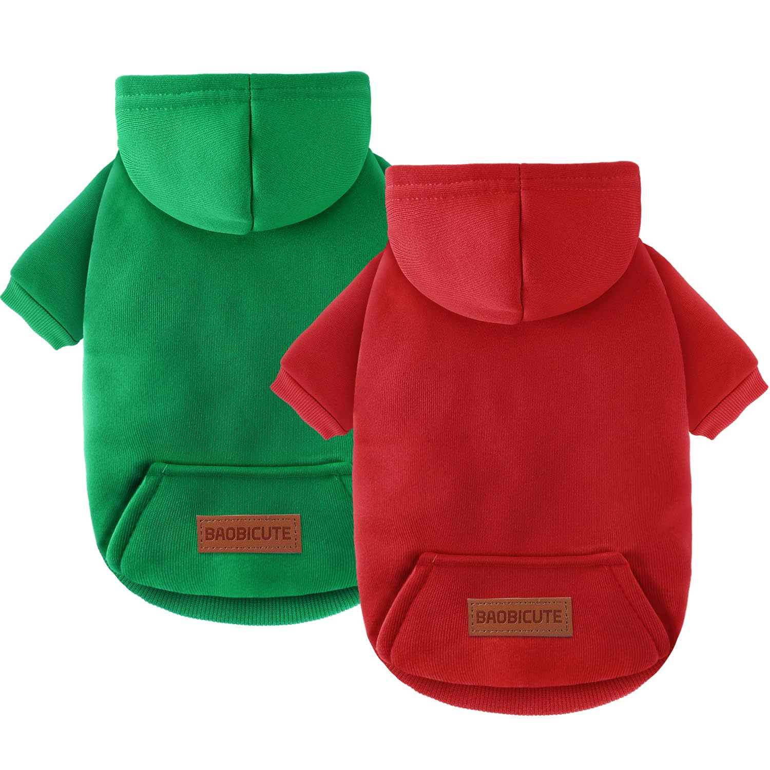 2 Pack Dog Hoodie Warm Hood Dog Sweater Cold Weather Small Dogs Sweatshirt Comfort Pet Clothes for Small Medium Dogs with Pockets Chihuahua Clothes for Male Female Girl Boy Sporty Daily Wear