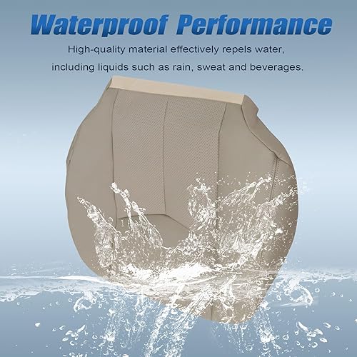 Miniatura 5 de Funda de asiento de repuesto de cuero marrón claro neutro para el lado del conductor, compatible con Cadillac Escalade ESV EXT 2003 2004 2005 2006