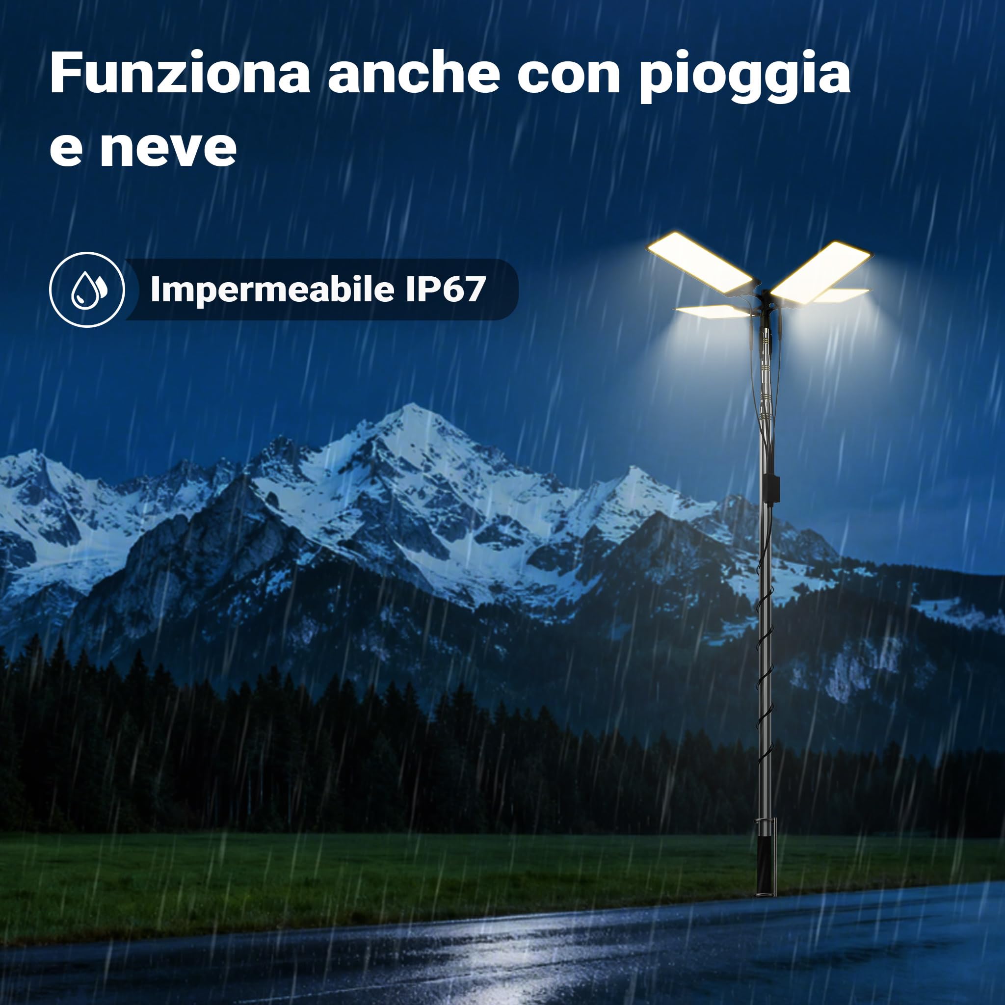 Wiltec Lampada da campeggio LED V2, estensibile 12V per illuminazione outdoor