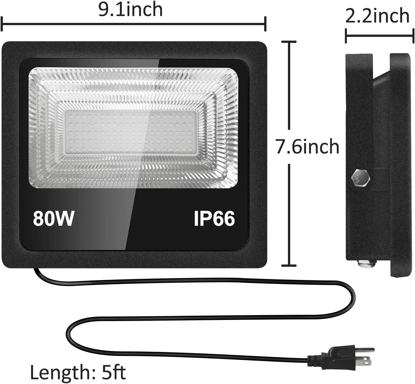 2-Pack 80W LED Black Light, IP66 Waterproof Outdoor&Indoor Stage Light Black LED Floodlight with Plug, Black Light Fixture for Halloween, Glow Party, Stage Lighting, etc.
