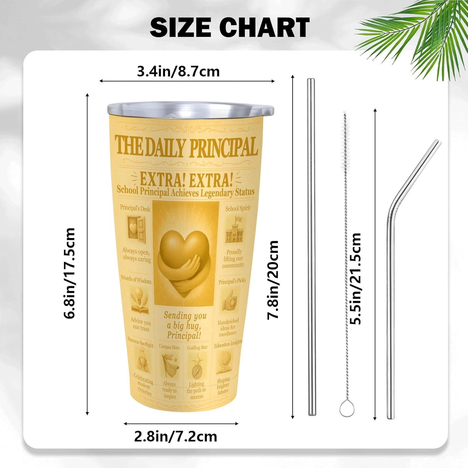 School Principal Gift Tumbler 20oz – Stainless Steel Insulated Coffee Travel Mug with Lid, Assistant Principal Gift for Women & Men, Appreciation Week, Back to School, Retirement - Image 4