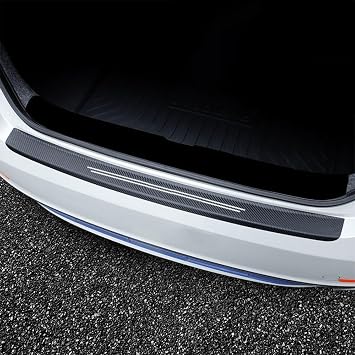 Car Rear Bumper Protectors for Jeep Wrangler 2018-, Carbon Fiber Rear Bumper Protector Trunk Sill Door Edge Protection Strip,90 * 7cm