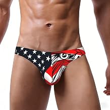 Men'S Bikini Underwear American Flag Eagle Brave Print Stretch Briefs Ultra Breathable Soft Underwear For Men Daily Wear
