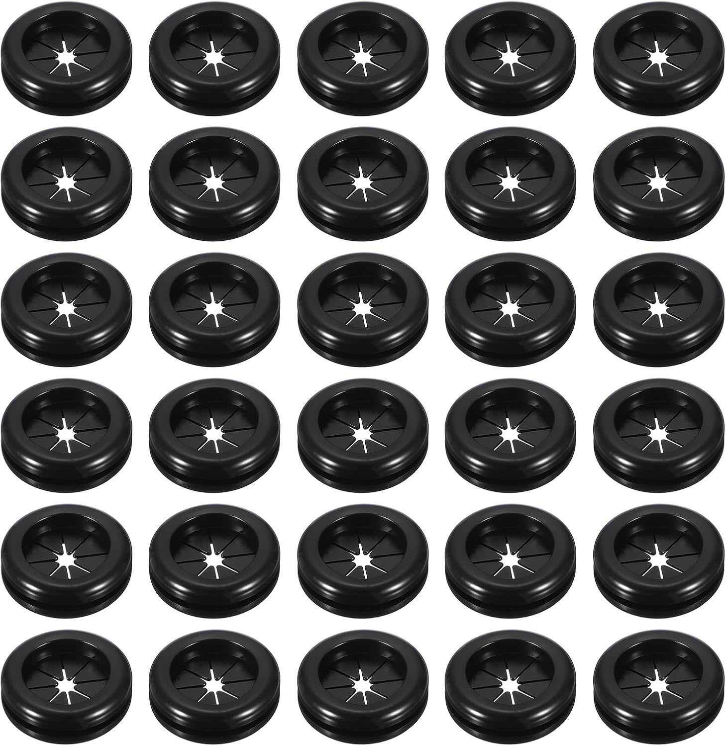 PATIKIL 30Pcs Rubber Plug Hole Grommet Kit, 0.9" Firewall Closed Hole Plug Fire Grommet for Wire Electrical Appliance Plumbing Wiring Automotive Home Improvement, Black