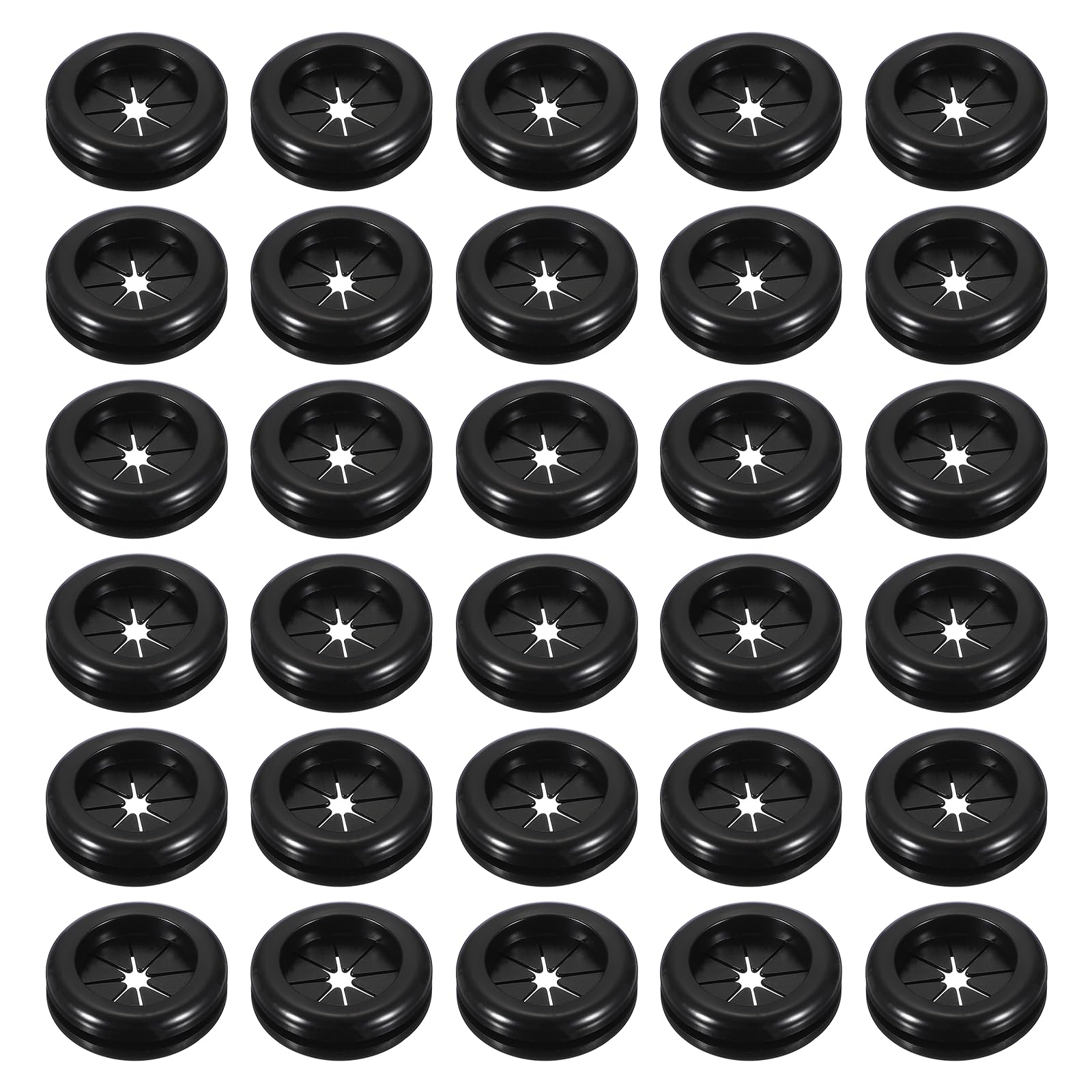 PATIKIL 30Pcs Rubber Plug Hole Grommet Kit, 0.9" Firewall Closed Hole Plug Fire Grommet for Wire Electrical Appliance Plumbing Wiring Automotive Home Improvement, Black