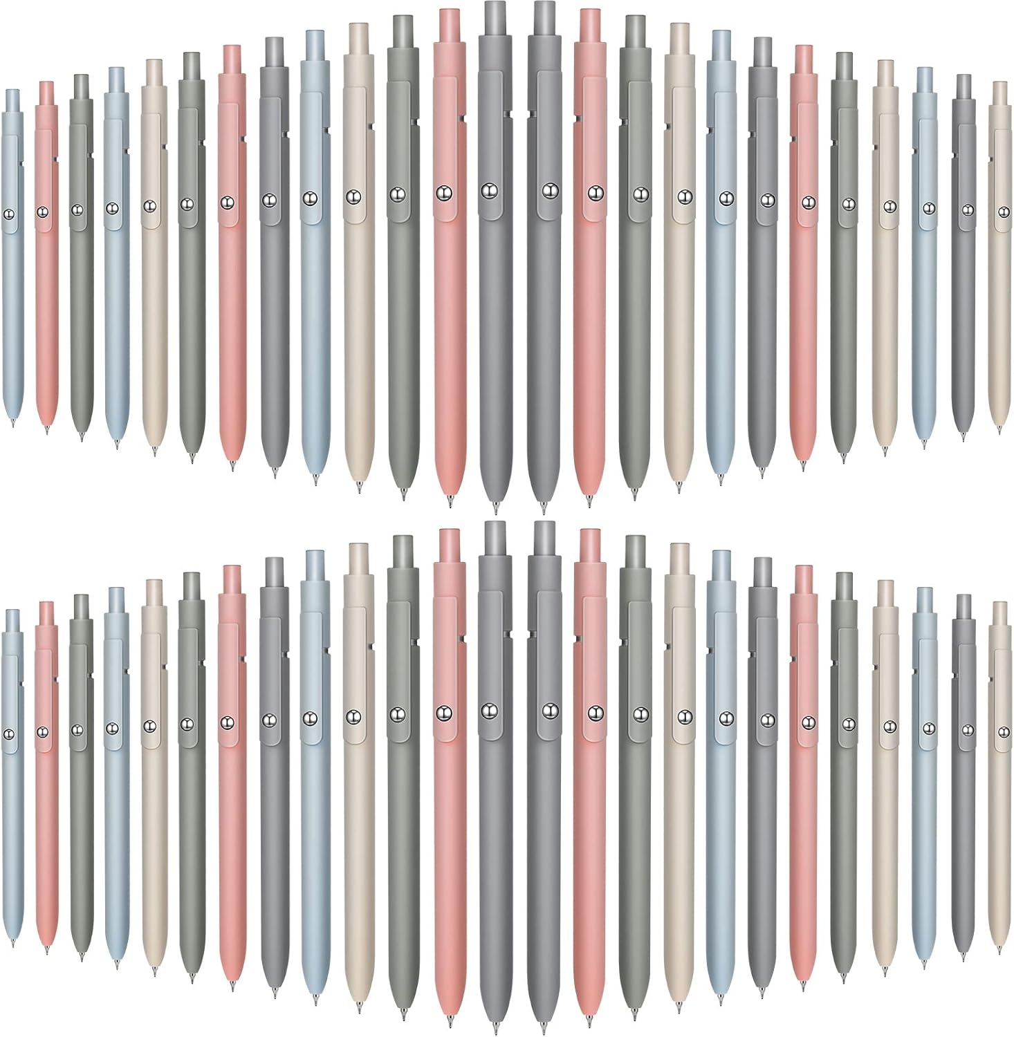 Sherr 50 Pcs Black Gel Ink Pens Bulk Retractable Ballpoint Pen Quick Dry 0.5mm Fine Point Smooth Writing Instrume Back to Shcool Gift for Student Classroom Coworker Teacher Staff Writing, 5 Colors