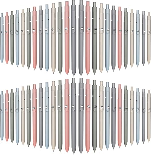 Sherr 50 bolígrafos de tinta de gel negra retráctil a granel, de secado rápido, punta fina de 0.020 in, escritura suave, regalo para estudiantes,