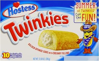 Hostess Twinkies 385g Pack of 10 Classic Golden Snack Cakes - Iconic Creamy Filled Treats