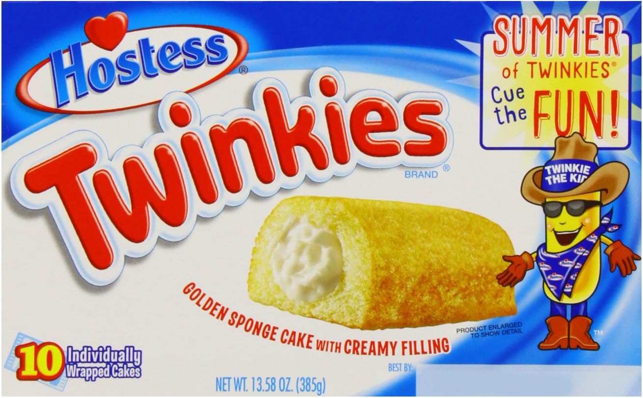 Hostess Twinkies Golden Sponge Cake with Creamy Filling, 10 x 38.5g