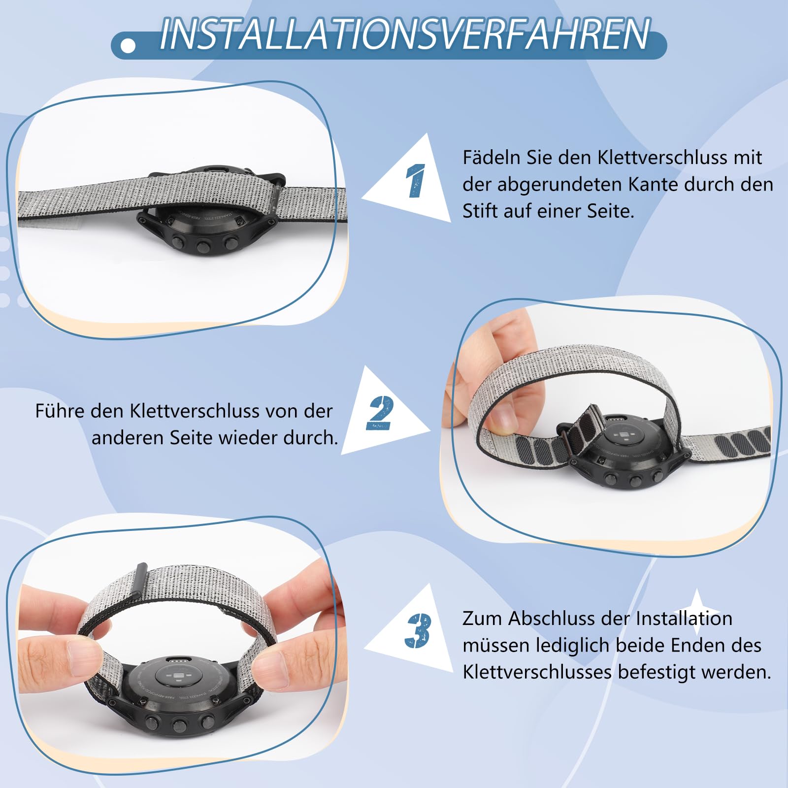 QuickFit nylonowy pasek 20 mm, kompatybilny z Garmin Fenix 8 43 mm / Fenix 7S/7S Pro/6S/6S Pro/5S/5S Plus, sportowy pasek zastępczy, zapięcie na rzepy, nadaje się do prania, do Approach S70