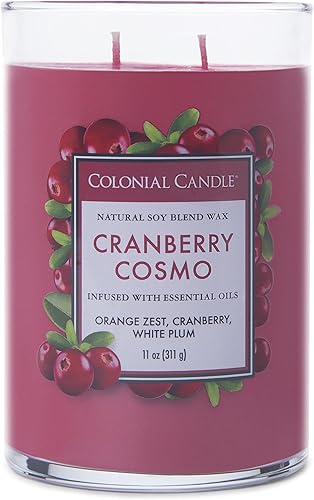 Vista 15 de Colonial Candle Vela perfumada en frasco, cilindros clásicos, brillo navideño, 2 mechas, 19 onzas, morado