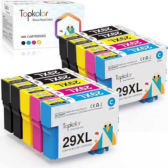 Topkolor 29XL Ink Cartridges Replacement Epson 29 29XL Ink Cartridges for Expression Home XP-342 XP-352 XP-235 XP-355 XP-245 XP-442 XP-335 XP-255 XP-332 XP-345 XP-352 XP-432 XP-435, 10 Pack