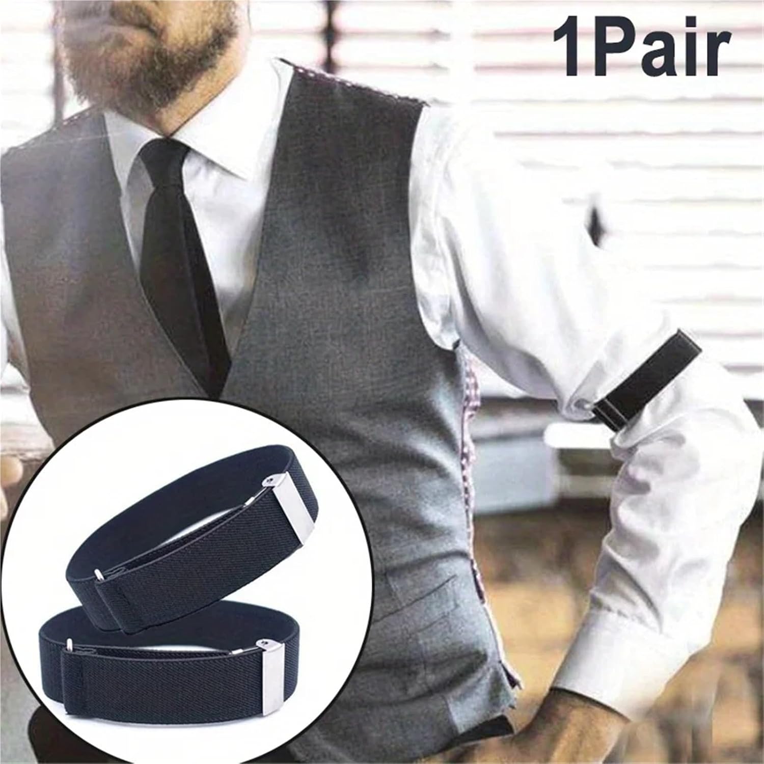 Elastic Armband Sleeve Holder 5 Pairs Adjustable Arm Cuffs for Wedding Party