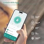 IRONZON Fingerprint Knob de porte pour chambre - 291Y 4-in-1 Verrouillage intelligent de la porte de chambre sans clé avec application, configuration en mode confidentialité à un seul tap, installation automatique facile à installer - Noir mat