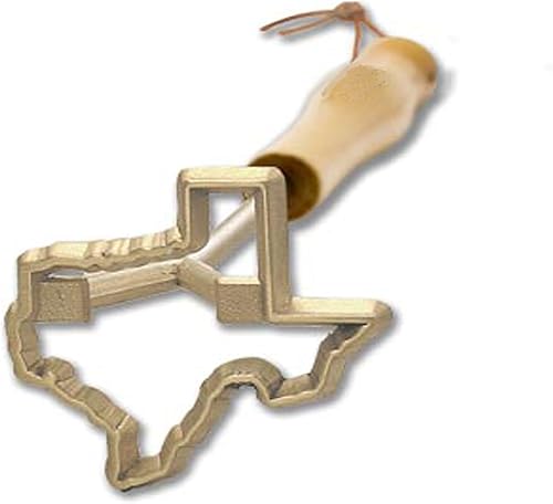 Indiana Metal Craft Texas Branding Iron  Latón macizo con mango de madera, perfecto para barbacoa, bistec, parrilla y marcado, caja de regalo