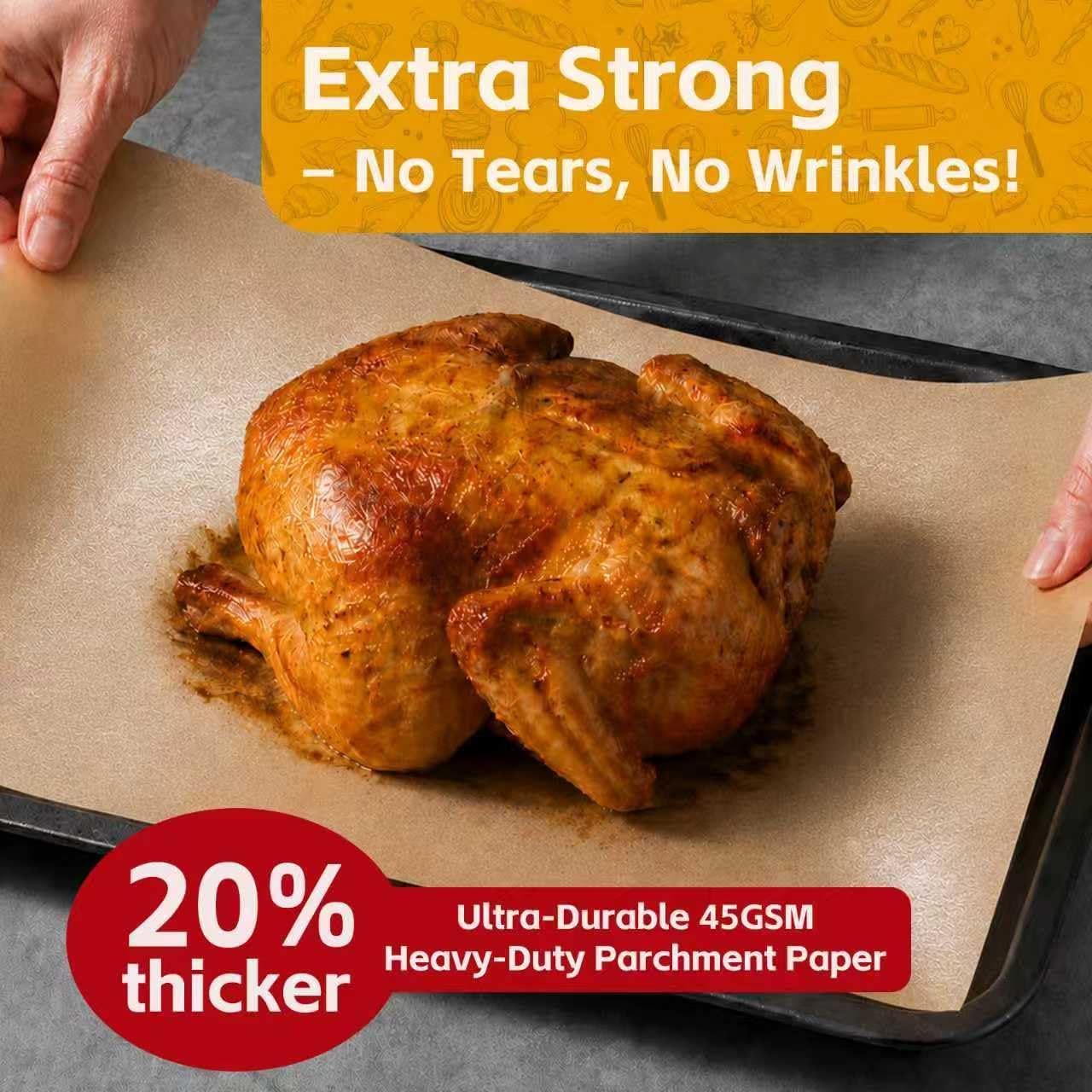 100 Pcs 9x13 Inches Unbleached Parchment Paper Sheets for Baking, Quarter Sheet Precut Parchment Paper, Cooking, Grilling, Air Fryer and Steaming, Fit for Quarter Sheet Pans