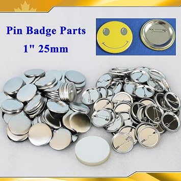 1 25mm 100Sets All Metal Pin Badge Button Parts Supplies for Pro Maker Machine