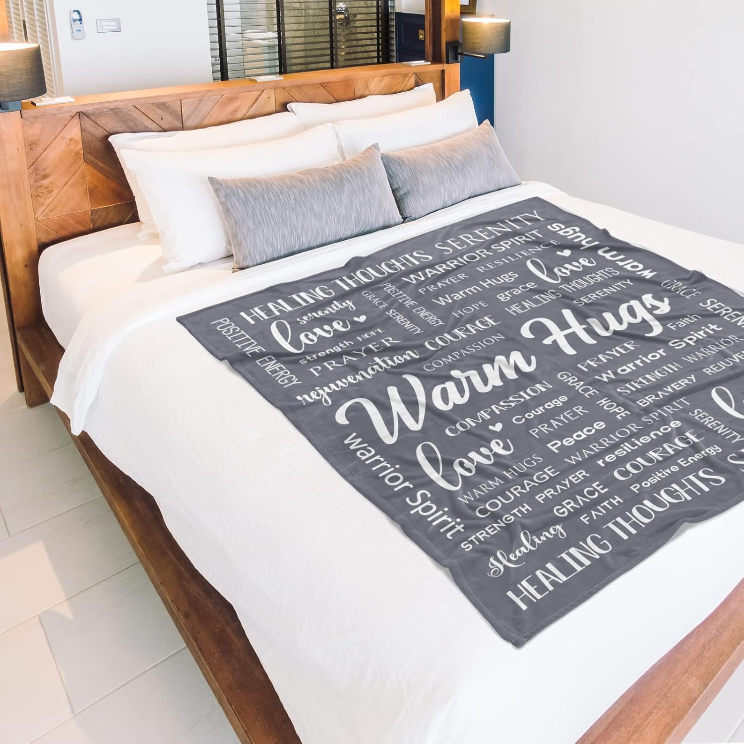 Afterprints Warm Hugs Healing Blanket - Get Well Soon Gifts for Women Men, Cancer Care, Chemo, After Surgery, Thinking of You Gifts, Soft Throw Blanket 50"x60" - Image 3