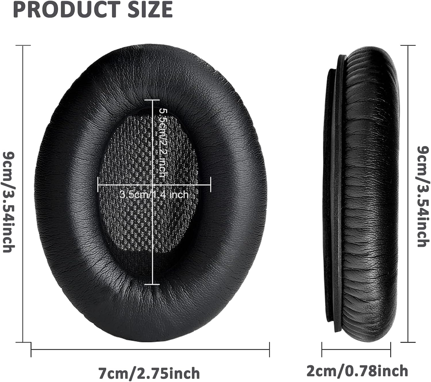 Yizhet Replacement Earpads, Ear Cushions Spare Replacement Ear Pads for Bose Headphones Quietcomfort 2 QC2 Quiet Comfort 15 QC15 Quietcomfort 25 QC25 Ae2 Ae2i Ae2w Headphones(Black)