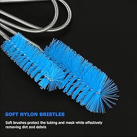 CPAP Tube Cleaning Brush-7 Feet Flexible + 7 Inches Handy Stainless Steel Wire Bristle Brush- Fits for Standard 22mm Diameter Tubing