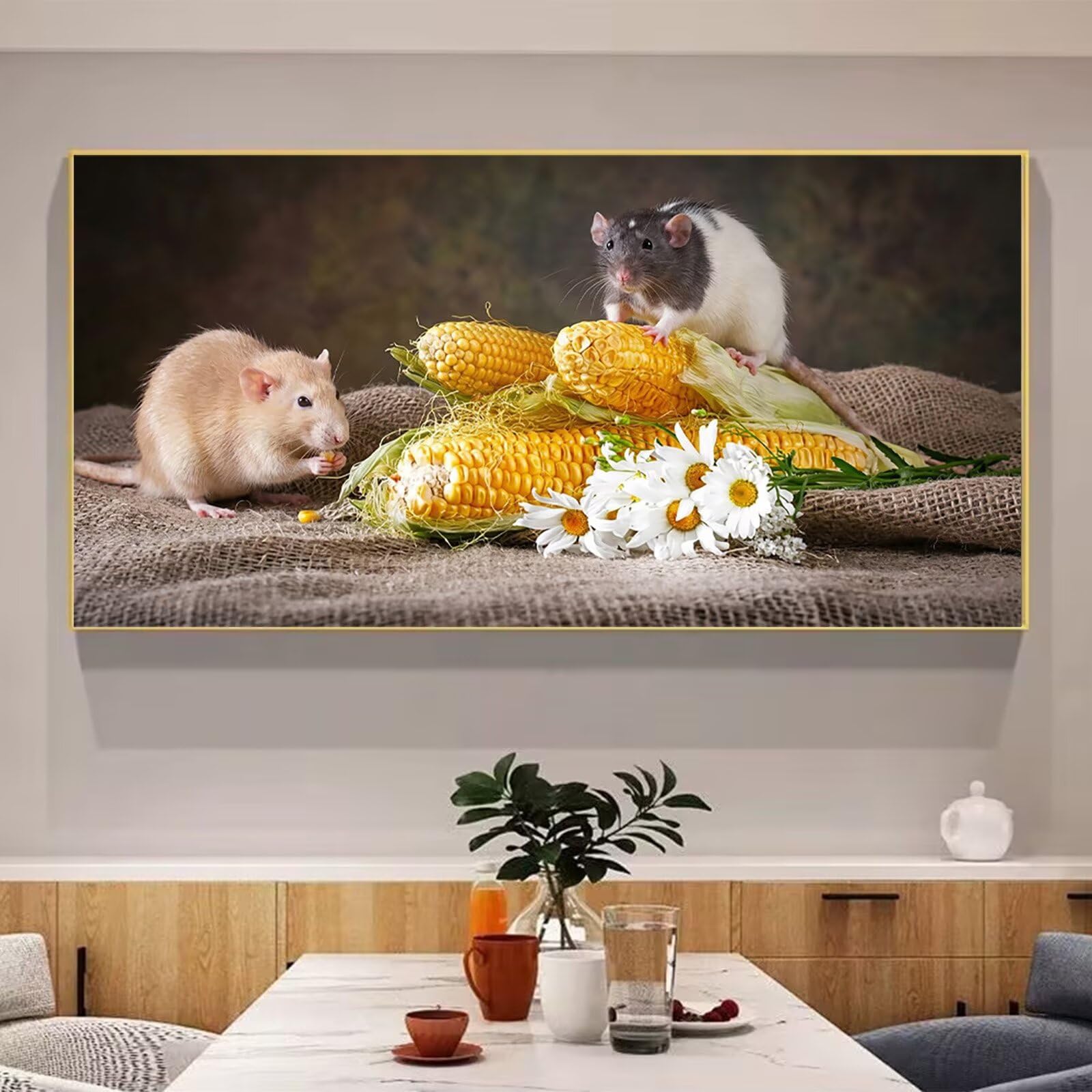 Diamond Painting Maus, Tier Diamond Painting Erwachsene, 5D Vollbohrer Diamanten Paint by Numbers, Kreatives für Erwachsene Mosaik Bastelset für Home Wand Deko, Geschenke für Frauen, 100x200cm,Cod-965