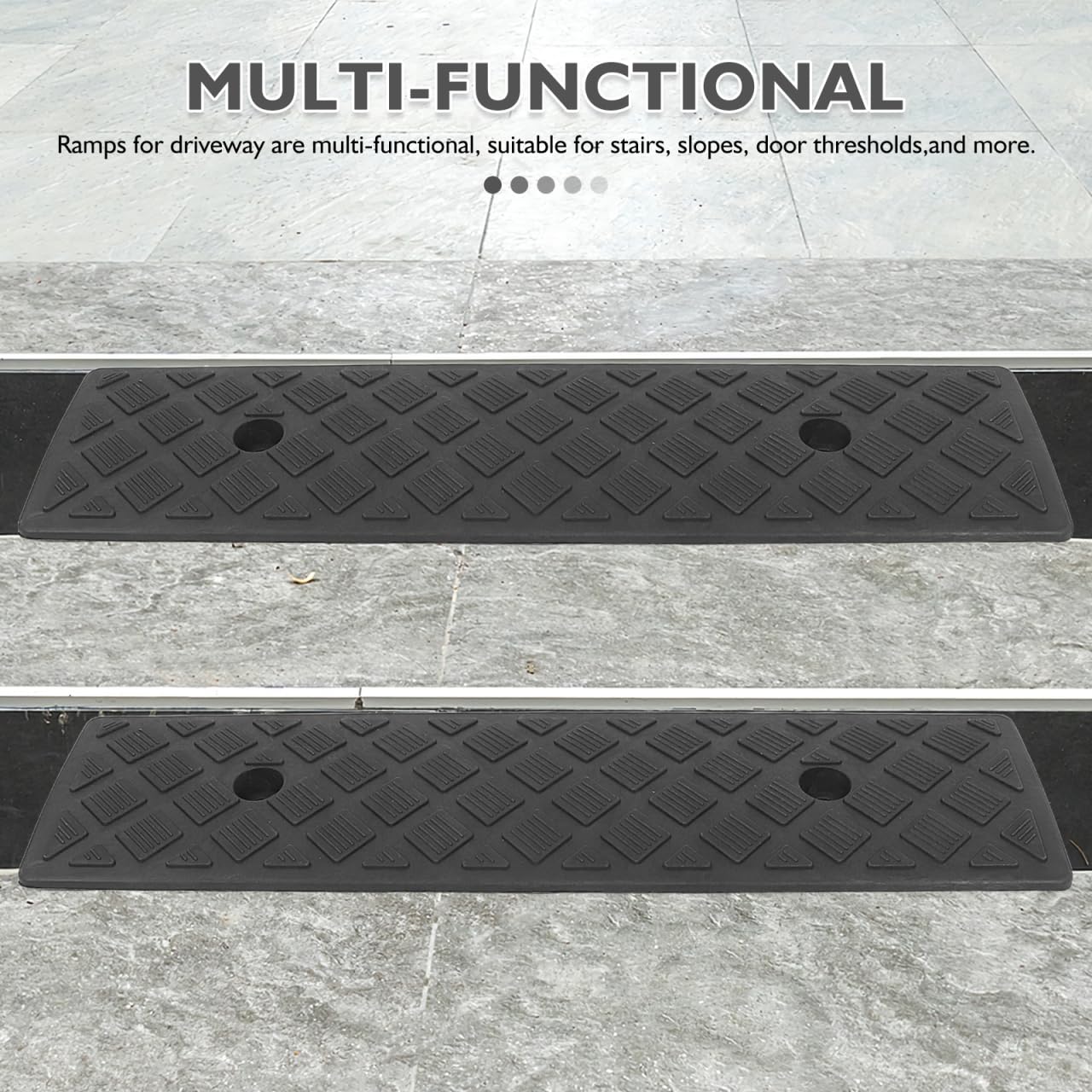 Mipcase 2 Piezas Rampa de Goma para Coche Salva Bordillos 3 cm Altura Cuña Escalon AceraAntideslizante Accesorio para Entrada Garaje y Silla Ruedas