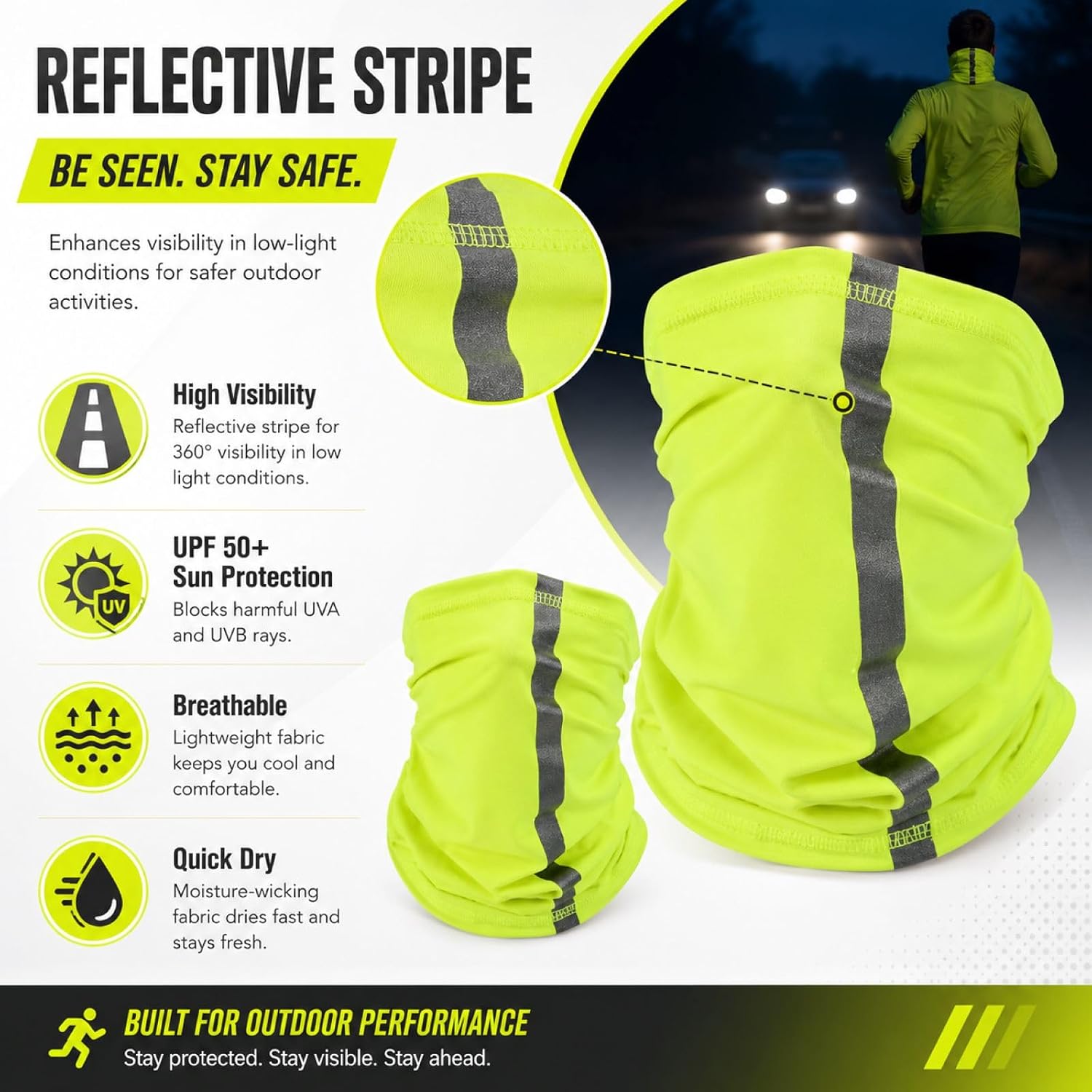 SATINIOR 4 Pcs Neck Gaiter Face Mask for Men image 4