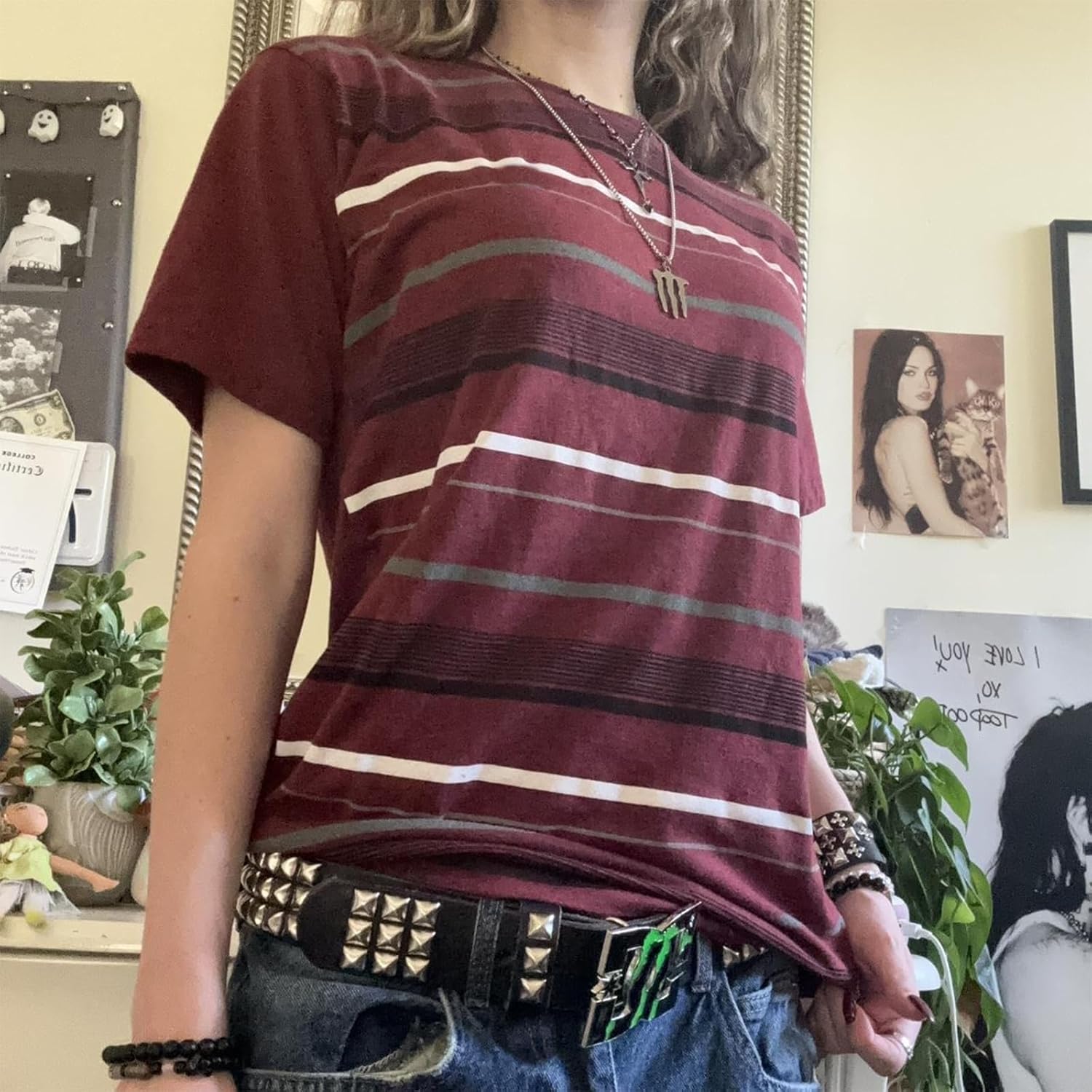 Gothic Tees for Women Y2K Grunge Graphic Short Sleeve Crew Neck T-Shirts 90s Vintage Aesthetic Emo Clothes - Image 4