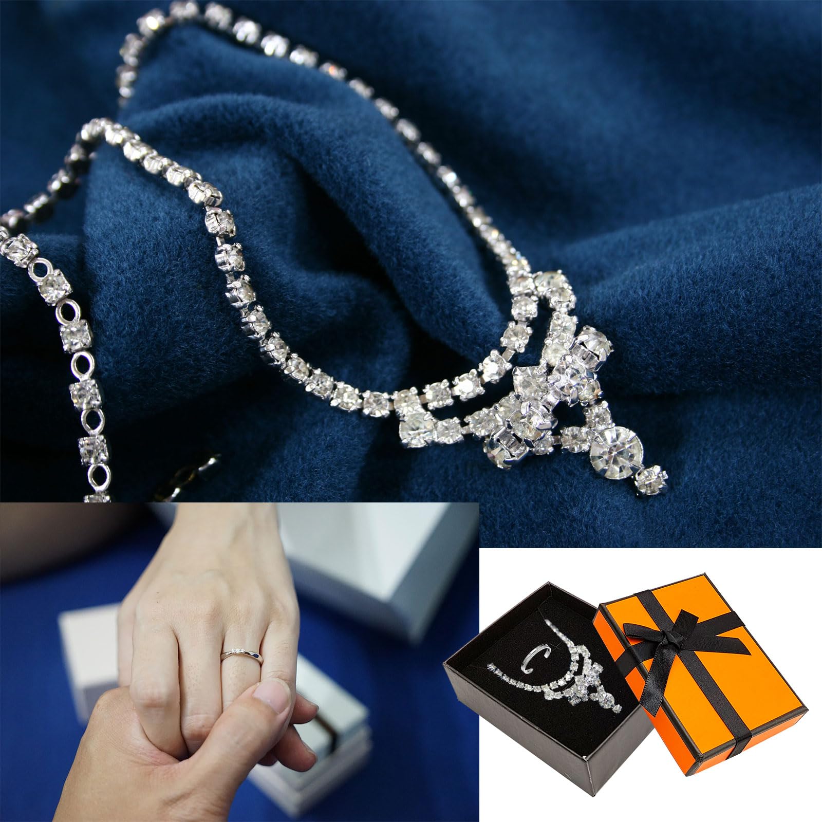 Scatola Regalo Gioielli Nero Con Sacchetto - Elegante Per Bracciali, Anelli - Foto 9