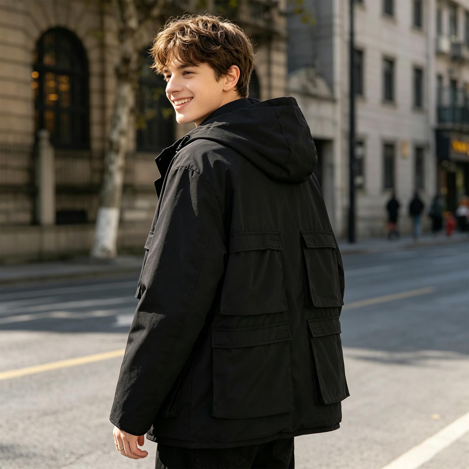 Voyage Coat Travel Jacket With Hidden Pockets,12 Pockets Zipper Unisex Travels Jacken,Multi Packable Lightweight effiziente Organization Travels Kleidung für Outdoor Airplane, Negro , XXL