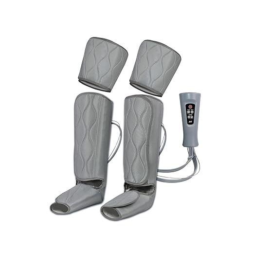 JHT Leg Massager for Circulation with Heat, 6 Modes 3 Intensities, Air Compression Massager for Foot,Leg,Calf,Thigh and Knee, Helpful for Vericose Veins, Muscle Fatigue, Cramps, Swelling and Edema